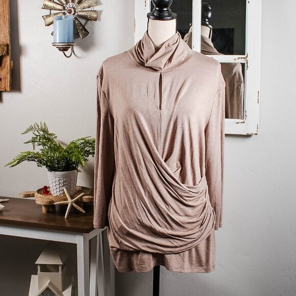 NY&CO 7th Ave Design Studio Draped Cowl Neck Tunic Top NWT XL - Picture 1 of 10